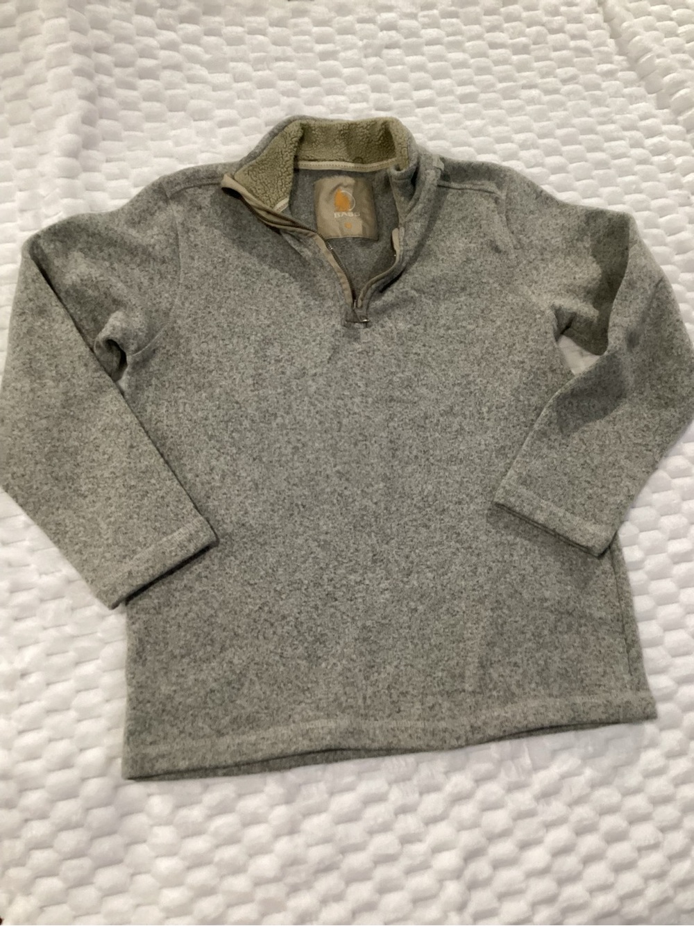 Bass Men's Light Gray Quarter-Zip Fleece Pullover - Picture 3 of 5